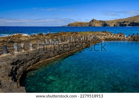 Natural pools Las Salinas de Agaete in Puerto de Las Nieves on Gran Canaria, Spain. Royalty-Free Stock Photo #2279518913