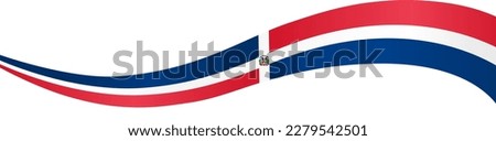 Dominican Republic  flag wave isolated on png or transparent background Royalty-Free Stock Photo #2279542501