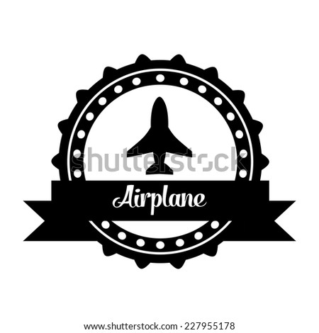Airplane design over white background, vector illustration