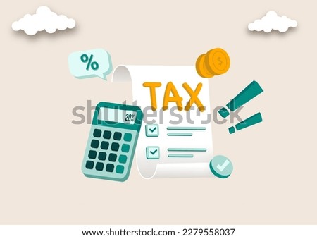 Tax preparation abstract concept vector illustration. The corporate tax, taxable income, fiscal year, document preparation, payment planning, corporate accountancy, and annual return abstract metaphor Royalty-Free Stock Photo #2279558037