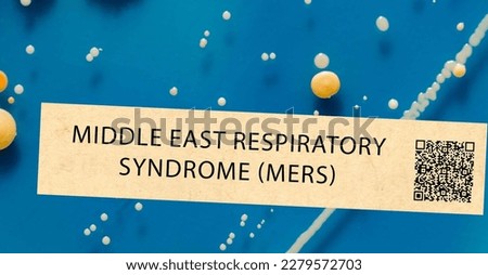 Middle East respiratory syndrome (MERS) - Viral respiratory illness that caused a global outbreak in 2012. Royalty-Free Stock Photo #2279572703