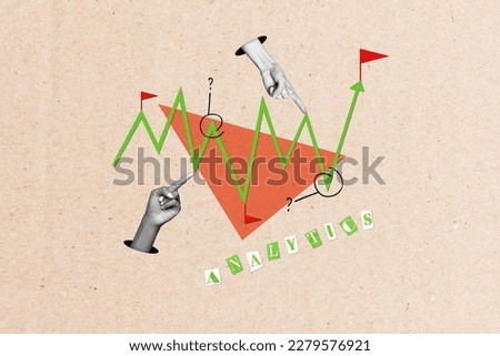 Banner poster collage of financial graphs analyze money crypto currency market rise up fall down price concept