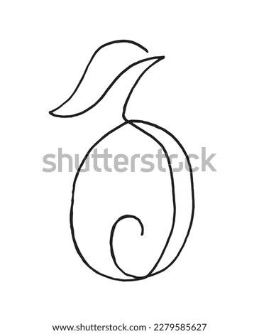 Outline illustration vector image. Hand drawn emoticon sketch image artwork. Simple original logo icon from pen drawing sketch.