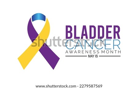 Bladder cancer awareness month observed each year in May.Vector illustration template background design.