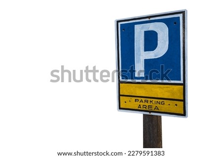 Parking sign isolated on a white background. clipping path.