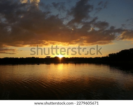 Summer sunset in Karaganda park 