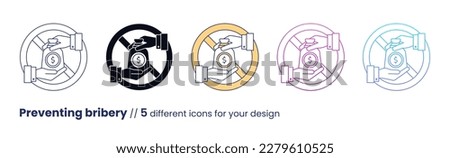 Preventing bribery icon, ESG Governance concept. Vector illustration isolated on a white background Royalty-Free Stock Photo #2279610525