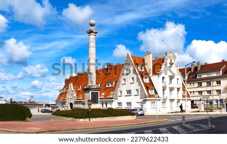 Louis XVIII column in the Courgain district of Calais, France Royalty-Free Stock Photo #2279622433