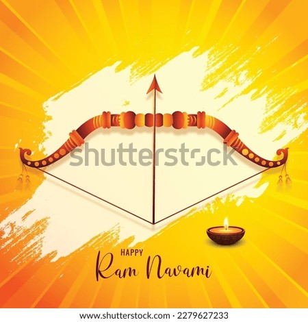 	
Happy ram navami bow and arrow festival greeting card background