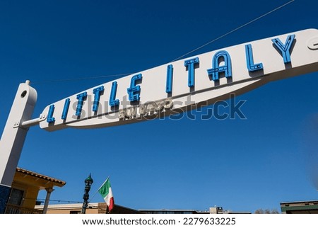 Historic Little Italy Sign, San Diego, California, USA Royalty-Free Stock Photo #2279633225