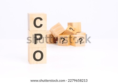 cpo text on wooden cubes, business concept