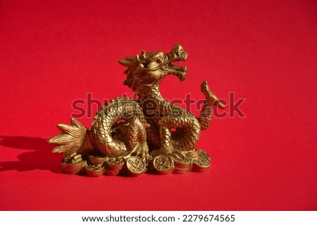 the golden dragon. Chinese horoscope, new year of the dragon 2024. background for the design.