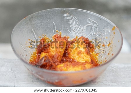 rendang with gray background - stock photo 