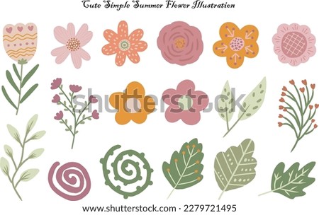 Cute Summer and Spring Flower Clip Art Collection