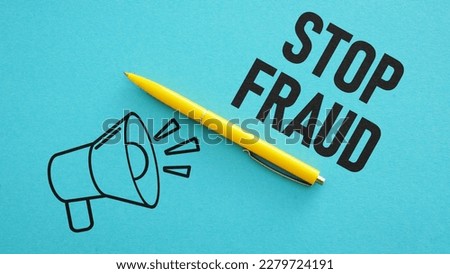 Stop fraud is shown using a text and picture of loudspeaker