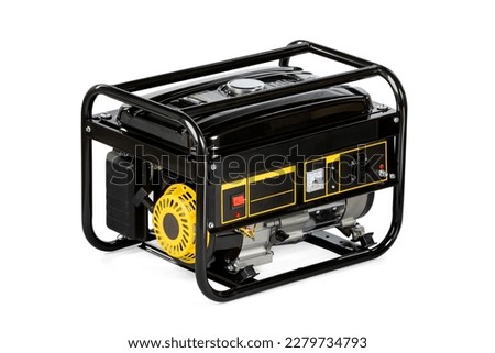Portable electric generator isolated on white for backup energy Royalty-Free Stock Photo #2279734793