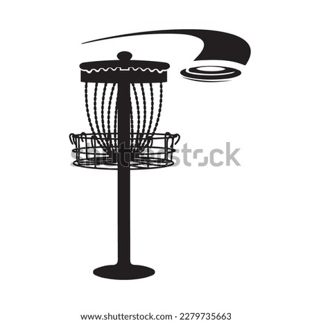 Disc golf Vector illustration isolated on white background