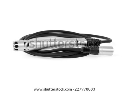 Studio microphone isolated on white background.