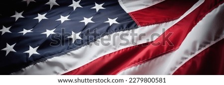 American flag of the United States of America. Waving stars and stripes banner