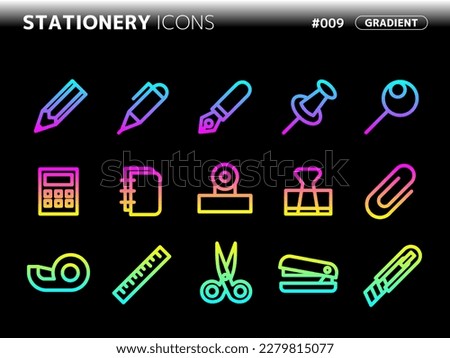 gradient style icon set related to stationery_009