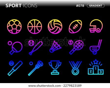 gradient style icon set related to sport_078