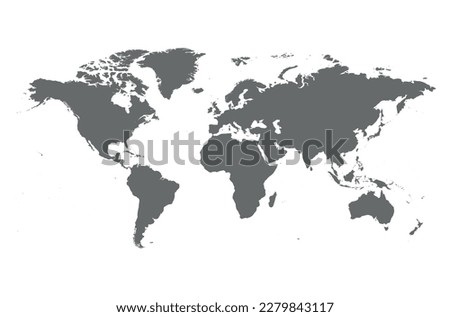 World map - silhouette of the continents on planet Earth, vector illustration on white background