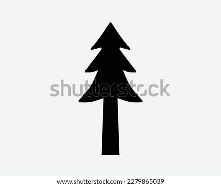 Pine Tree Icon Simple Cutout Christmas Nature Forest Plant Vector Black White Silhouette Symbol Sign Graphic Clipart Artwork Illustration Pictogram