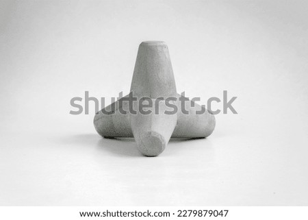 Concrete tetrapod breakwaters. Tetrapod model, design concept Royalty-Free Stock Photo #2279879047