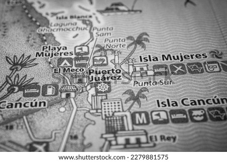 Caribbean Mexico travel map background