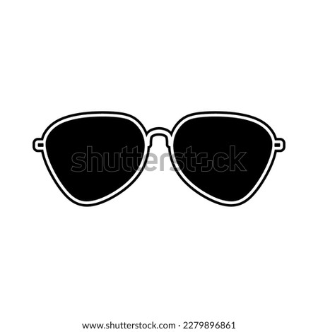 Aviator sunglasses black icon or shades protective eyewear. vector illustration in trendy style. Editable graphic resources for many purposes.