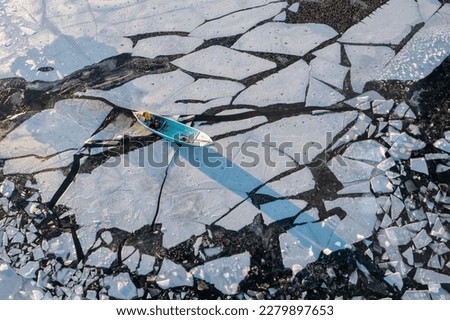 Beyşehir Lake and its frozen state, Konya, Turkey Royalty-Free Stock Photo #2279897653