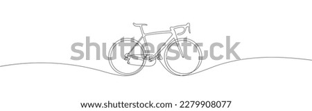 Continuous single drawn one line classic bicycle. Line art.