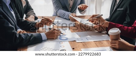 Team of lawyers and tax auditors brainstorming together and calculating the balance sheet and historical financial accounts of the company and shareholders. to detect mistakes and prevent bribery Royalty-Free Stock Photo #2279922683