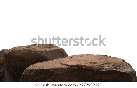 Cliff stone located part of the mountain rock isolated on white background. Royalty-Free Stock Photo #2279939225