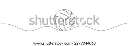 Volleyball one line art. Continuous line drawing of ball