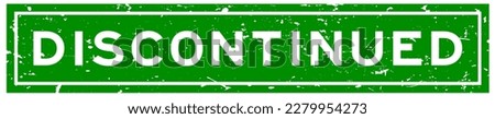 Grunge green discontinued word square rubber seal stamp on white background Royalty-Free Stock Photo #2279954273