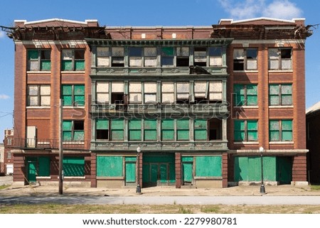 Abandoned building in downtown Cairo, Illinois, USA. Royalty-Free Stock Photo #2279980781