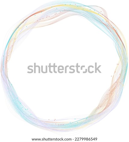 Design element. Many wave lines form a distorted circle. Colorful waves with lines created with the Blend Tool. Abstraction