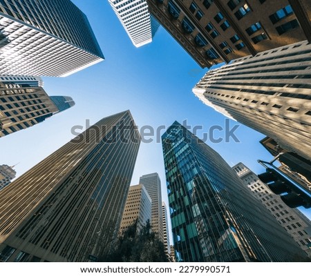 San Francisco, California, USA Skyline. View of San Francisco downtown and financial district. Modern office buildings in the financial district. skyscrapers in a finance district.  Royalty-Free Stock Photo #2279990571