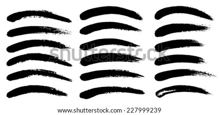 Black ink vector brush strokes Royalty-Free Stock Photo #227999239