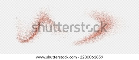 Chili powder splash, dried pepper explosion, flying spicy paprika burst, dynamic seasoning splatter. Vector illustration. Royalty-Free Stock Photo #2280061859
