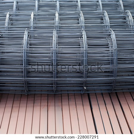 Steel bars in the factory.