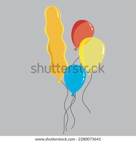balloon cluster red blue yellow