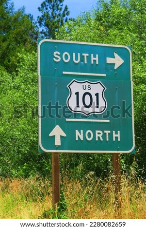 US 101 road sign, California, USA
