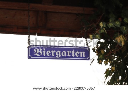Sign for a beer garden in Germany "Biergarten" means "beer garden"