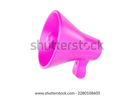 pink speaker or megaphone microphone speakerphone loud announce communication broadcasting 3d illustration icon isolated on background - clipping path