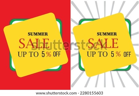  Summer Sale Banner, Sale Poster, Sale Flyer, Sale Vector. Discount Upto5%, Vector illustration.
