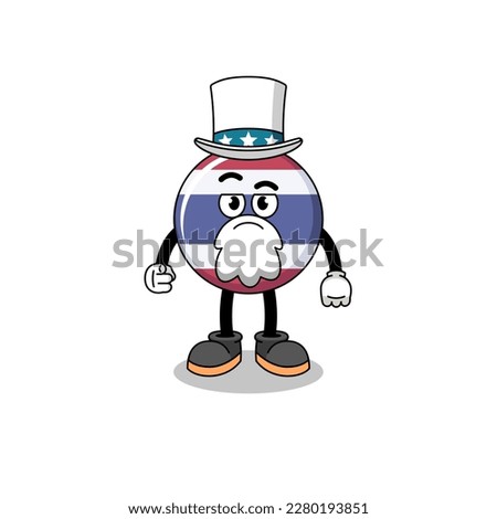 Illustration of thailand flag cartoon with i want you gesture , character design