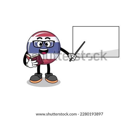 Mascot cartoon of thailand flag teacher , character design