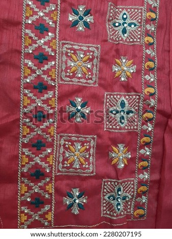 bharat work design in cloth.saree work design